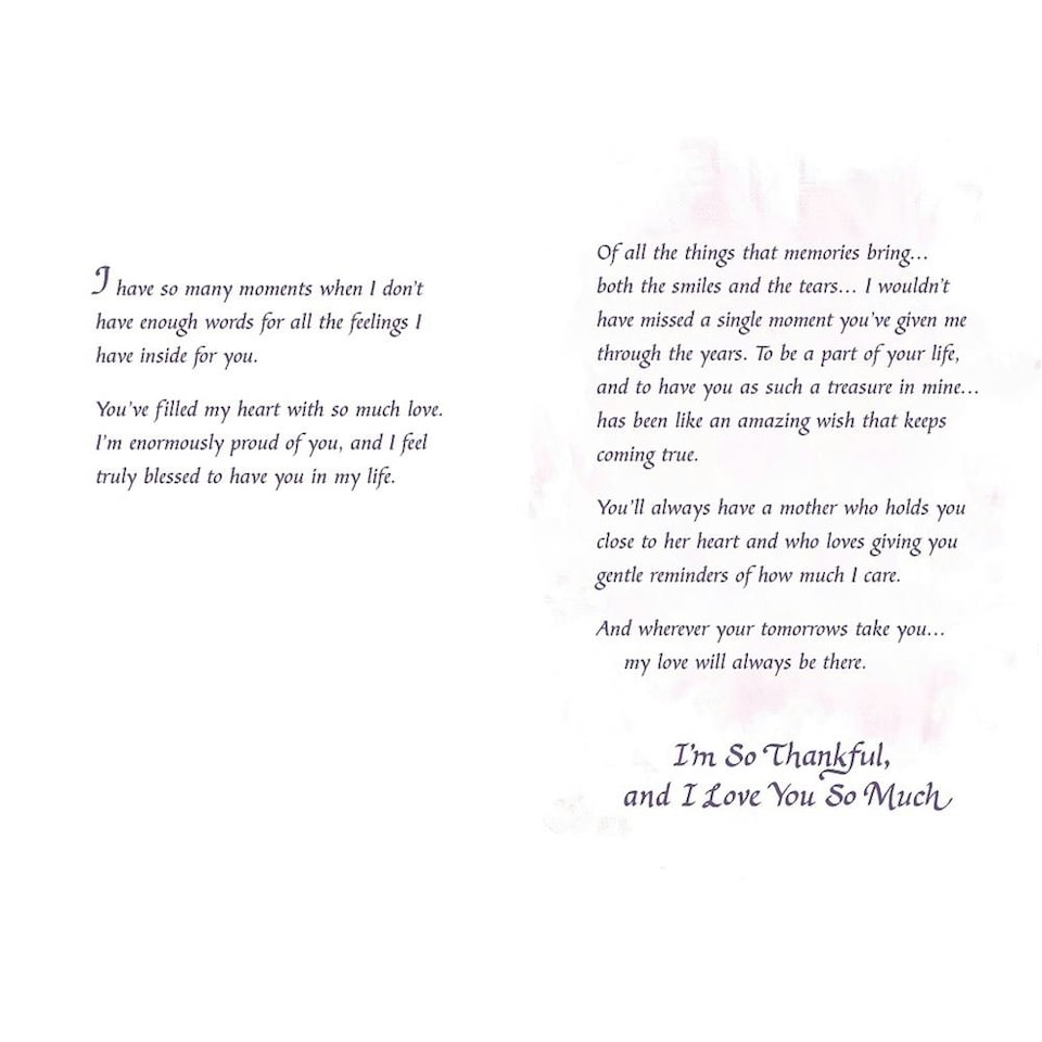 image 1 of For You My Daughter Sentimental Verses Keepsake Greeting Card