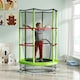 image 2 of HOMCOM Kids Trampoline Mini Bouncer w/ Enclosure Net for 3-6 Years Green