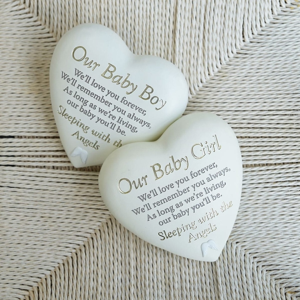image 1 of Widdop Gifts Baby Boy Graveside Heart Plaque