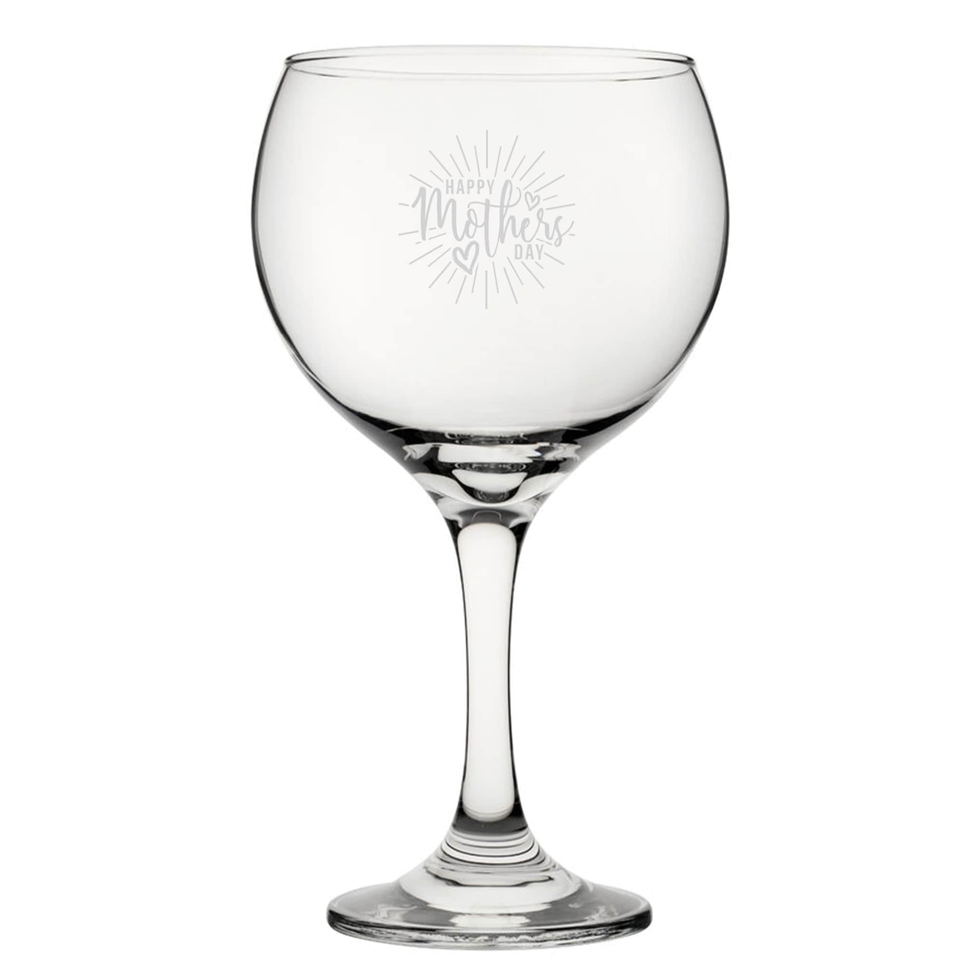 Personalised Mother's Day Gin Balloon Cocktail Glass for Mum