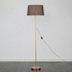 image 2 of ValueLights Charlie Copper Floor Lamp Grey Doretta Shade 