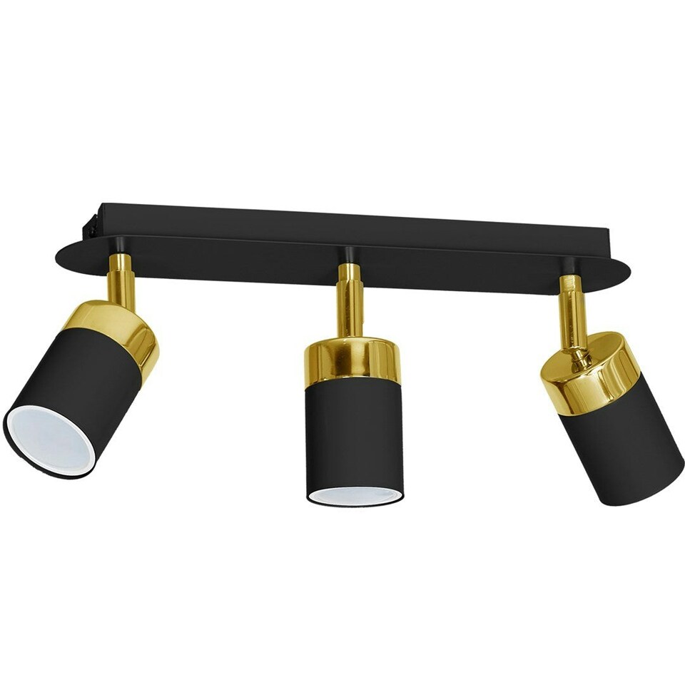 image 1 of Milagro Ceiling Lamp Joker Black/Gold 3XGU10