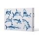 image 1 of Graphical set of blue sharks isolated on white background (Canvas Print) 31 x 41 x 4cm