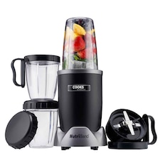Cooks Professional Nutriblend Blender and Smoothie Maker 1000W with 9pc Accessory Set | Black | Black & Silver
