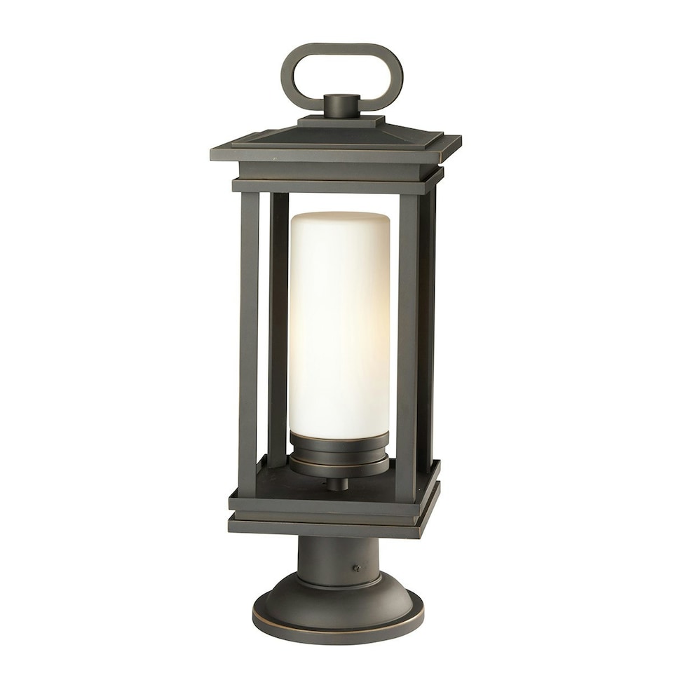 image 1 of South Hope 1 Light Large Outdoor Pedestal Light Bronze IP44, E27