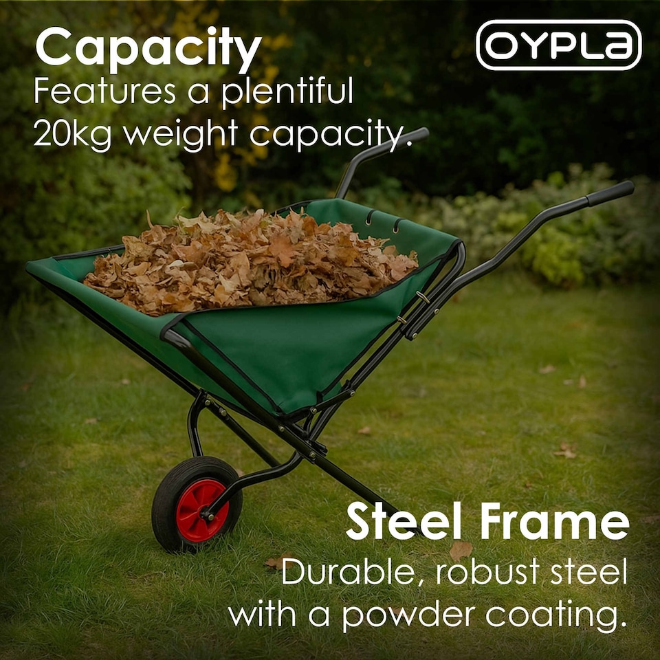 image 1 of Lightweight Folding Garden Wheelbarrow Foldable Wheel Barrow