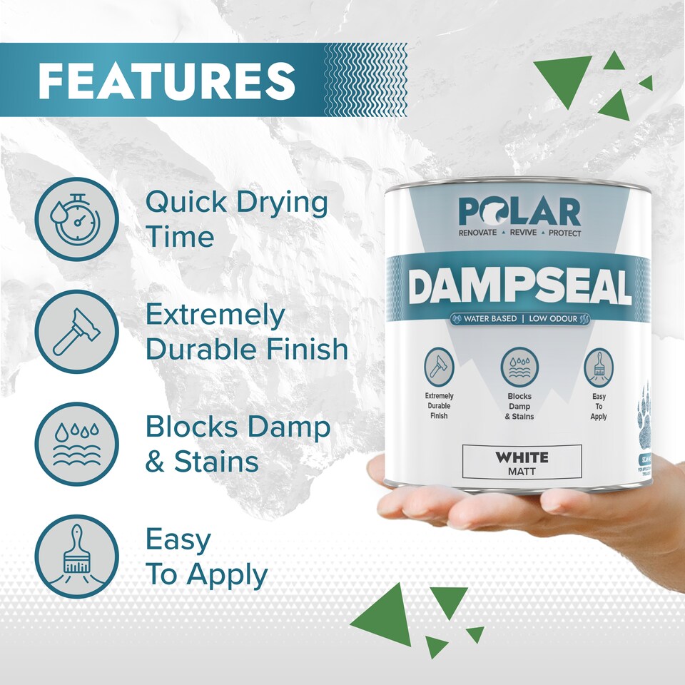 image 1 of Polar Damp Seal Paint Water Based Low Odour Matt | White | White | 1 litre