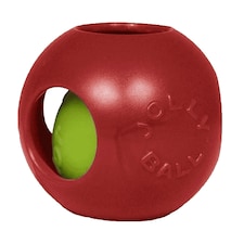 Horsemens Pride Jolly Ball Teaser Dog Toy - Red - 6in