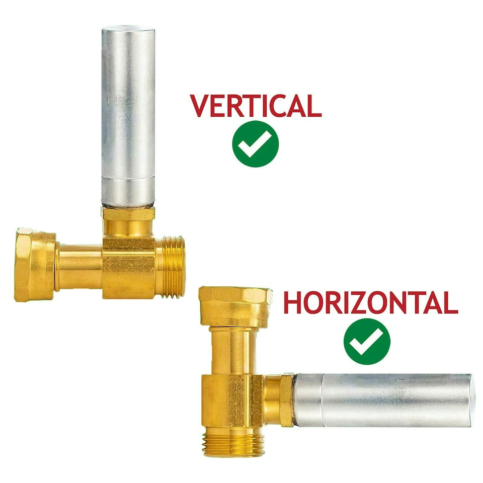 image 1 of SPARES2GO Water Hammer Arrestor 3/4" Brass Washing Machine / Dishwasher Pipe Noise Stop