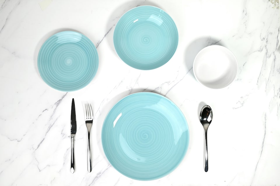 image 1 of 16pc Aqua Spinwash Dinner Set