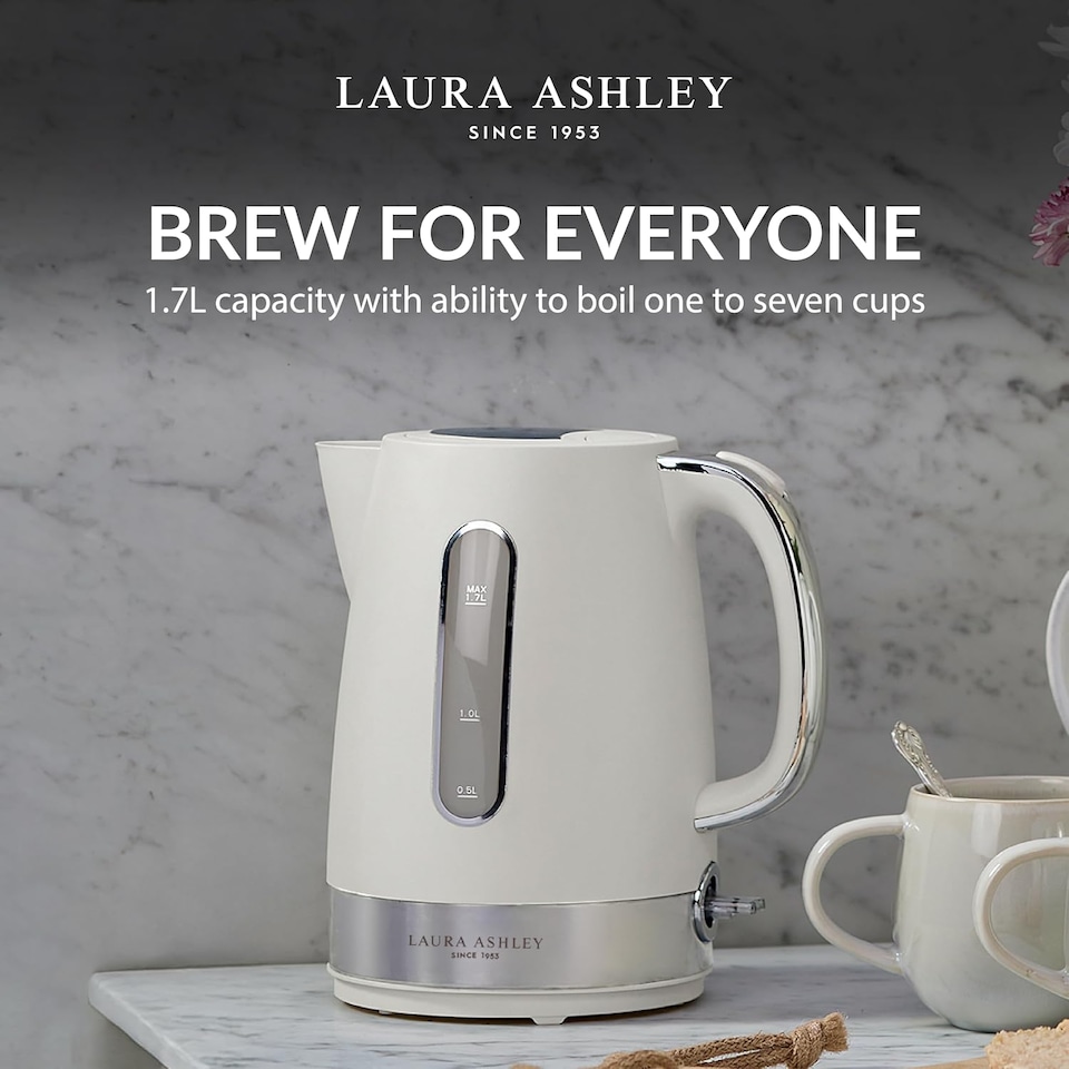 image 1 of Laura Ashley Kettle & Toaster Set Stainless Steel Bundle by VQ