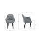 image 6 of Set Of 2 Anika Modern Velvet Dining Chair Padded Seat Metal Legs (Grey)