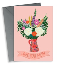Pretty Floral Bouquet Mother's Day Card For Mum