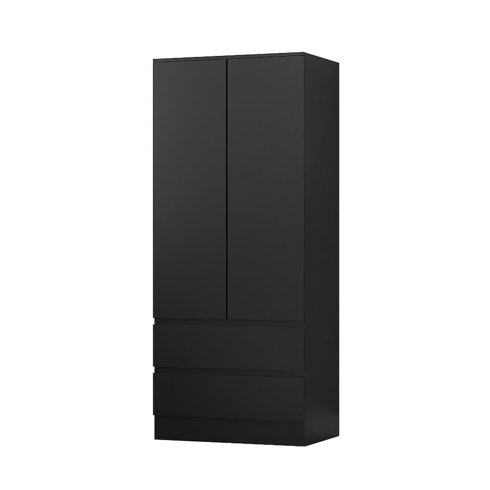 image 1 of FWStyle Stora 2 Door 2 Drawer Combination Wardrobe - Matt Black Black