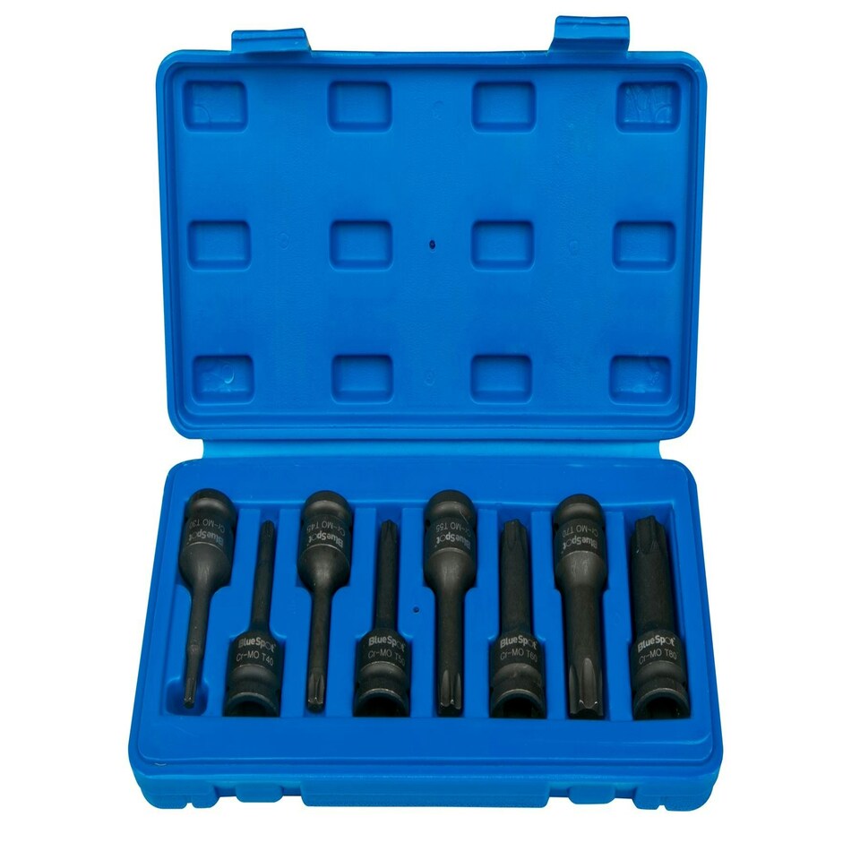 image 1 of Blue Spot Tools - 8 Pce 1/2" Impact Torx Sockets (T30-T80)