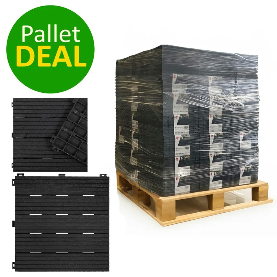 image 1 of Pallet Offer - Mosaic Composite Interlocking Decking Tiles - 630pcs Grey | Dark Grey | 630pcs