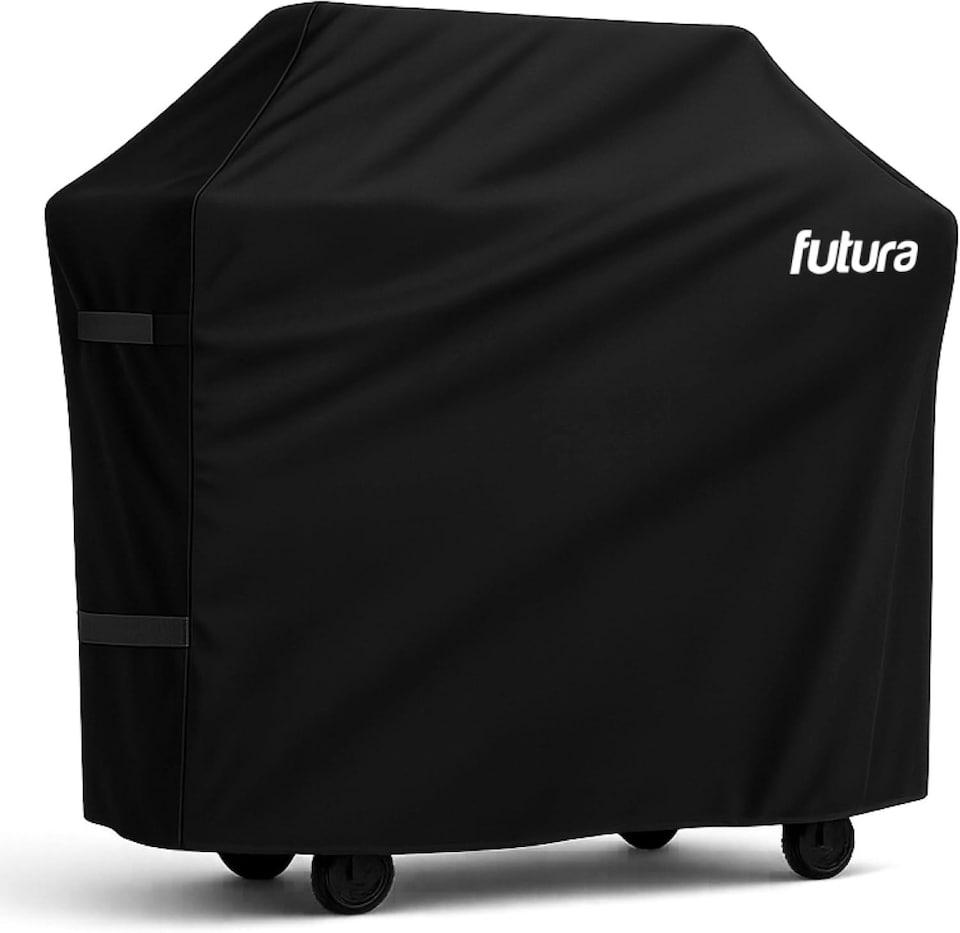 image 1 of Futura Premium Waterproof BBQ Cover 152x71x112cm Large Outdoor Barbecue Grills Cover 600D | Black | Black | 1