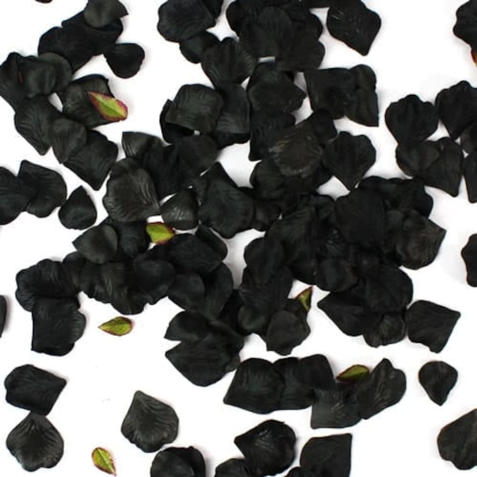 Black Fabric Rose Petals