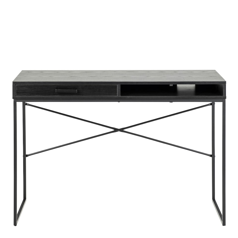 image 1 of Seaford 1 Drawer Office Desk in Ash Black
