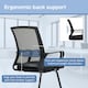 image 4 of HOMCOM Meeting Office Chair, Mesh Reception Chair with Sled Base, Black Black