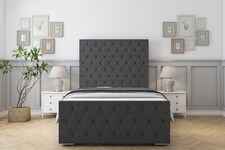 Sloomy Watson Graphite Dumfries Bed Frame With 50" Upholstered Headboard 2'6 Small Single