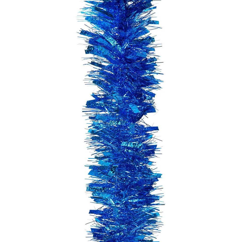 image 1 of 16 Blue Tinsel Tree Decorations - 1.8m