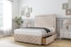 image 3 of Sloomy Sofia Chrome Sand Naples Divan Bed With Mattress 2 Drawers Right Side With 54" Floor Standing Headboard & 12" Matching Footboard 2'6 Small Single | Cream | Sand | Small Single | 1
