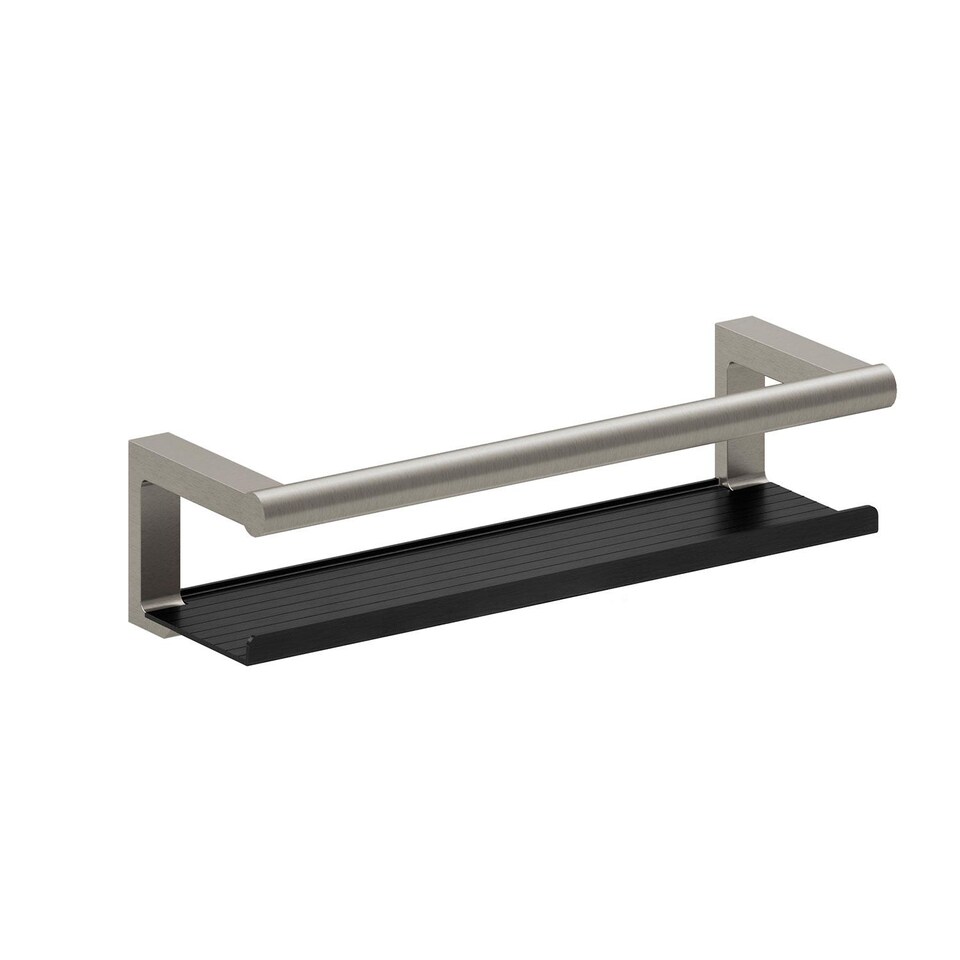 image 1 of COSMIC Bathroom Shelf, Organizer, Matt Silver and Black, Architect S+ Collection