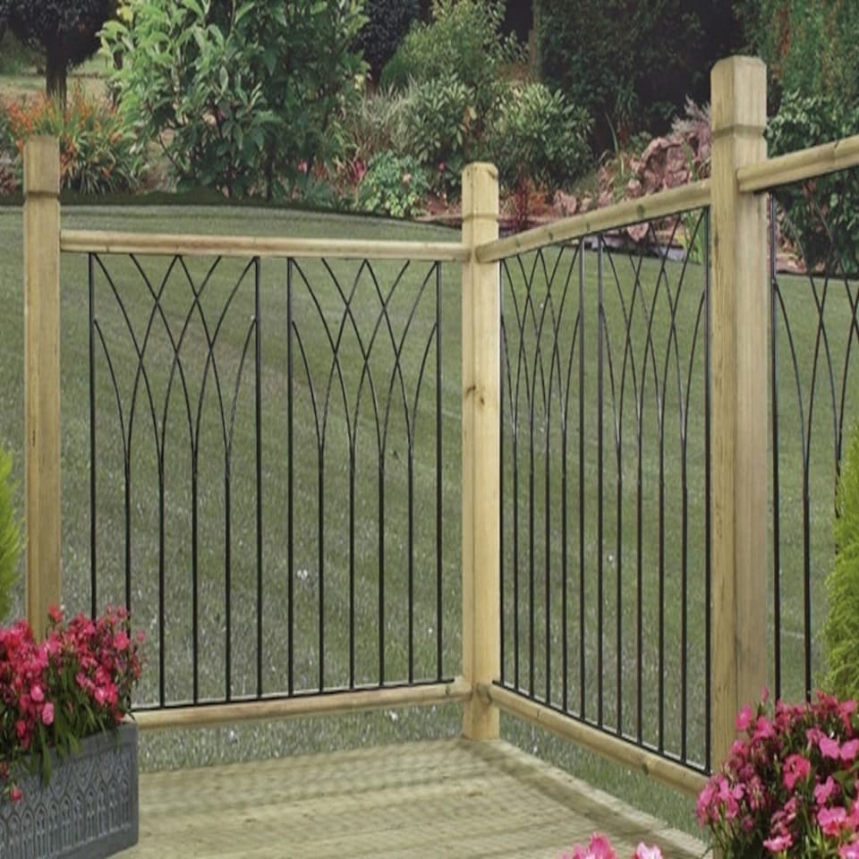 image 1 of Java Decking Fence Panels - Solid Steel - FIts Gap of 560 mm x 770 mm High - Electro Galvanised/Black Powder Coated Black