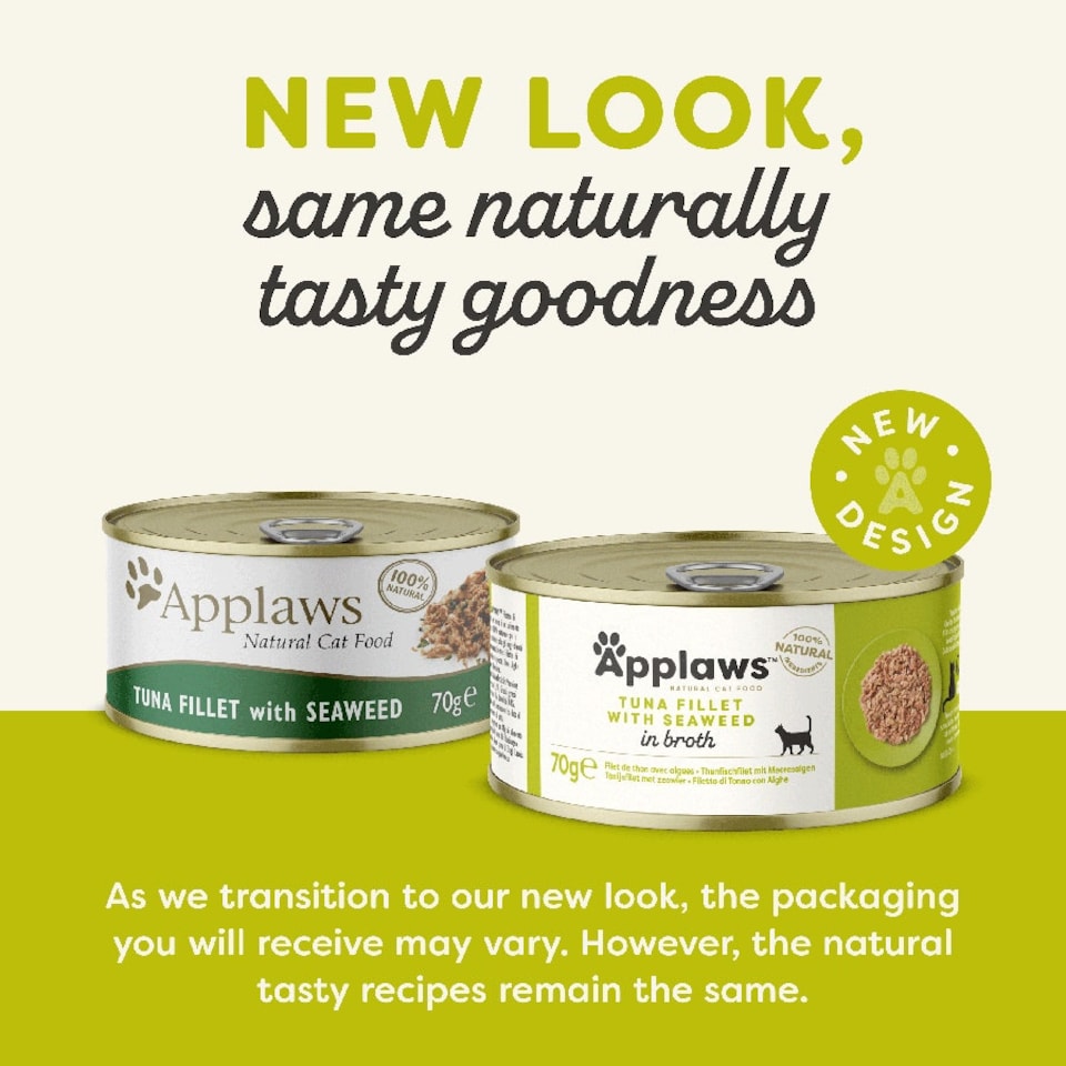 image 1 of Applaws Cat Can Tuna Fillet & Seaweed 70g (Pack of 24)
