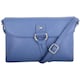 image 1 of Premium Soft Genuine Leather Cross Body Shoulder Bag, Tassel Detail Blue | Slate Blue