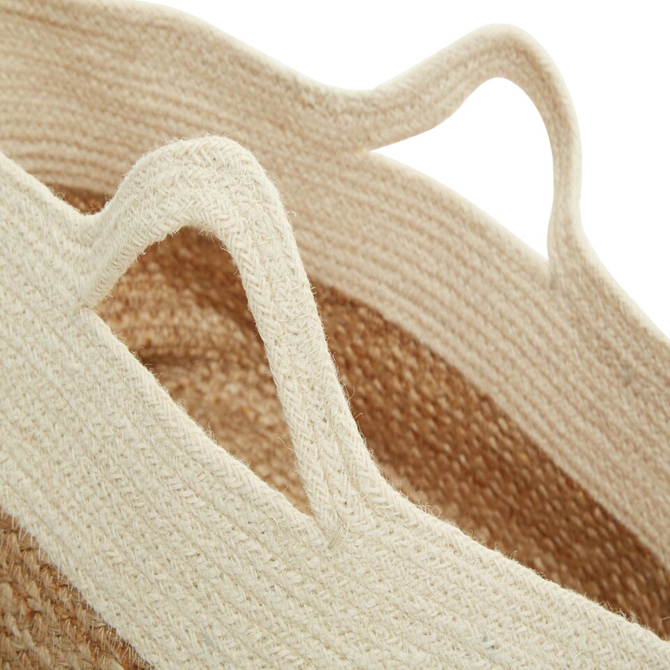 image 1 of Lidi Oval Jute Basket Cream
