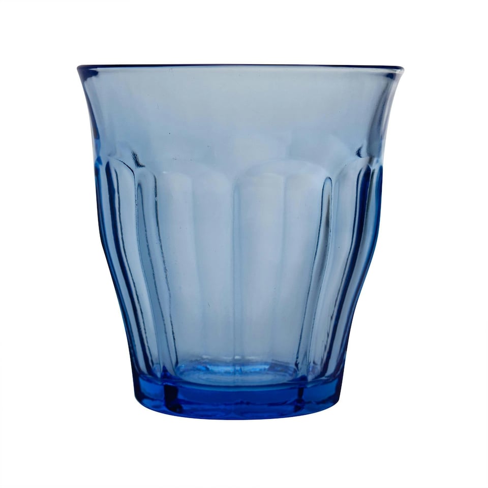 image 1 of Duralex Picardie Drinking Glasses - 250ml Tumblers for Water, Juice - Blue - Pack of 6 Blue