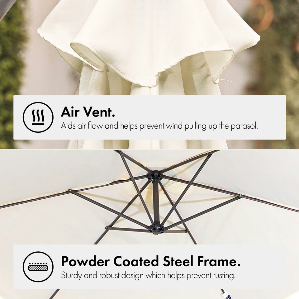image 1 of VonHaus Banana Parasol 3M Ivory Cream Cream