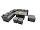 image 2 of Fimous Rattan Garden Furniture Firepit Dining Set 9 Seater Lounge Sofa Table Set with Side Table 3 Footstool