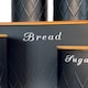 image 8 of 5pc Black Bamboo Lid Kitchen Canister Set Bread Biscuits Tea Sugar Coffee | Black