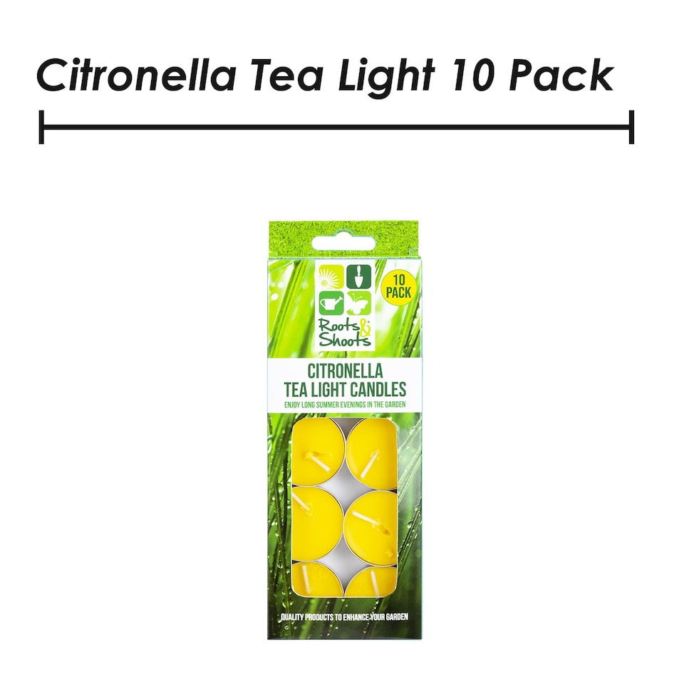 image 1 of PMS Citronella Tealight Candles Insect Repellent Pack of 10 4cm Yellow