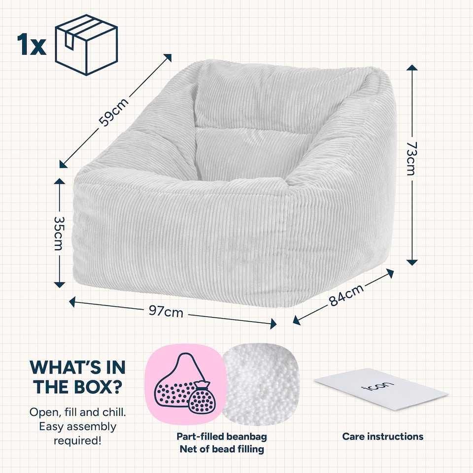 image 1 of Natalia Large Beanbag Corduroy Sage Green | Green | Green | XL | 1