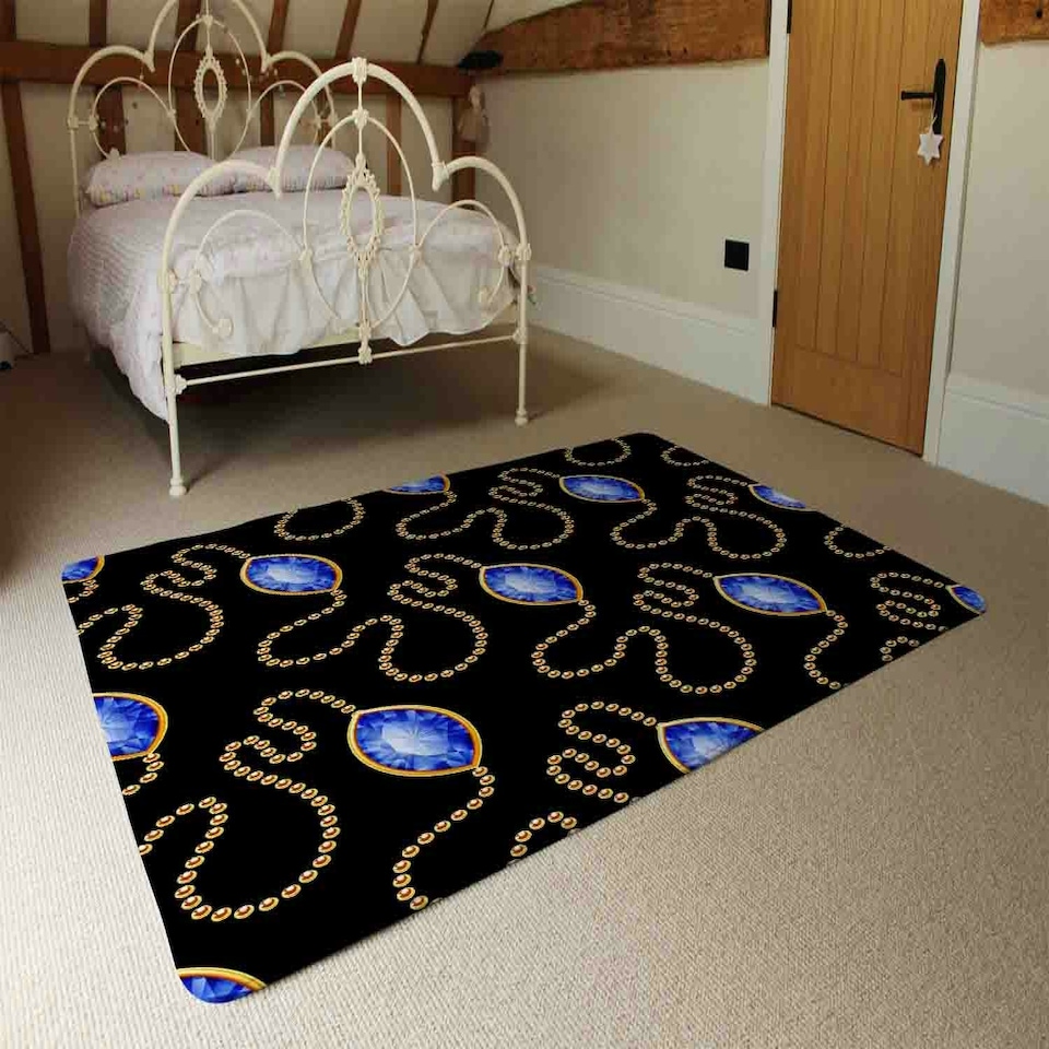 image 1 of Diamond Necklaces (Rug) Black | Large: 140x200cm