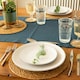 image 4 of Argon Tableware Round Woven Typha Placemats - 30cm - Pack of 6 Brown