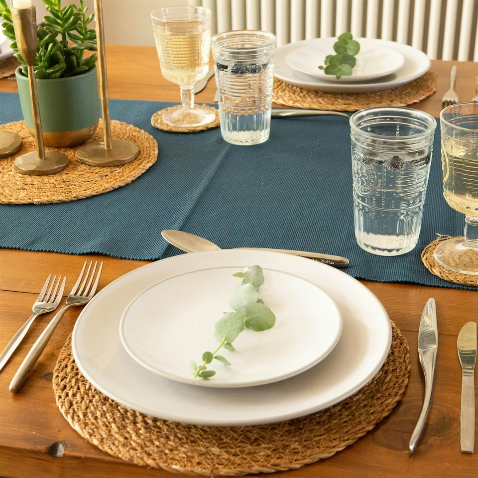 image 1 of Argon Tableware Round Woven Typha Placemats - 30cm - Pack of 6 Brown