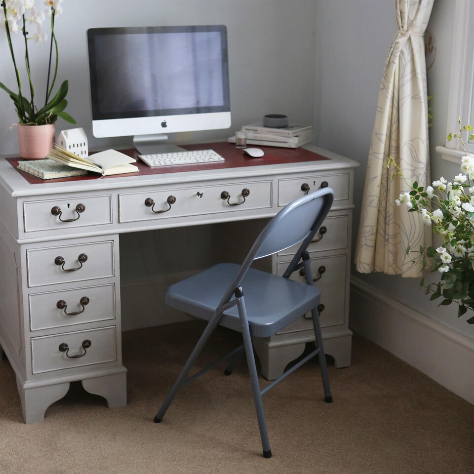 image 1 of Harbour Housewares Metal Folding Chairs - Matt Black - Pack of 6