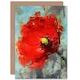 image 1 of Bright Red Poppy Flower Bloom Abstract Painting Floral Greeting Card