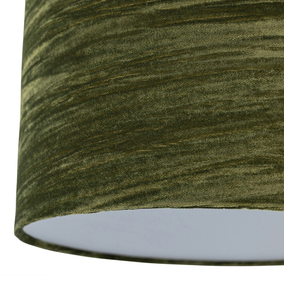 image 1 of Set of 2 Green Crushed Velvet 30cm Pendant Lightshades Green