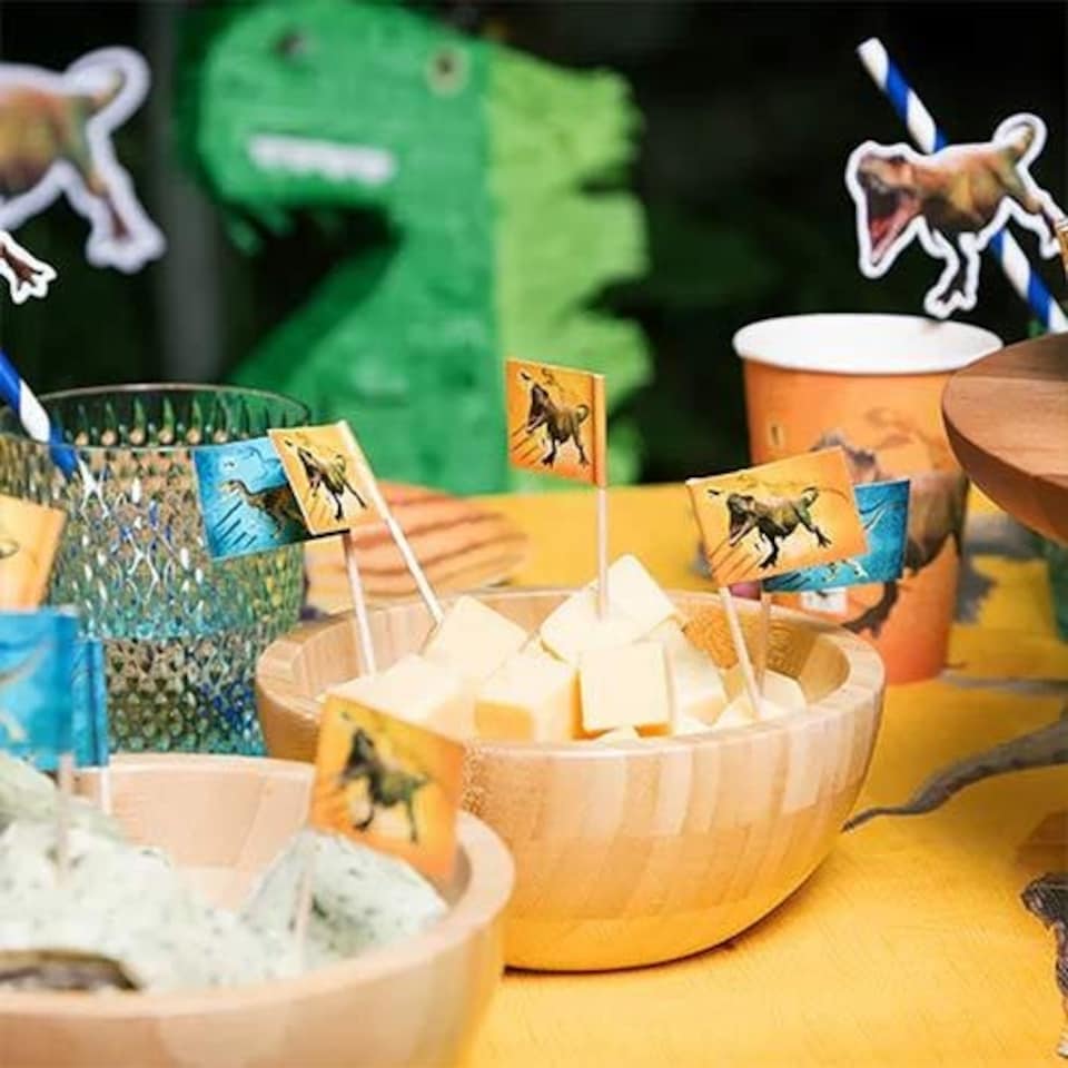 image 1 of T-Rex Dinosaur Food Cocktail Picks - Pack of 24