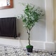 image 6 of Artificial Olive Tree Bush by Leaf Design UK Artificial Olive Tree Black Pot Botanik | Green | 4ft
