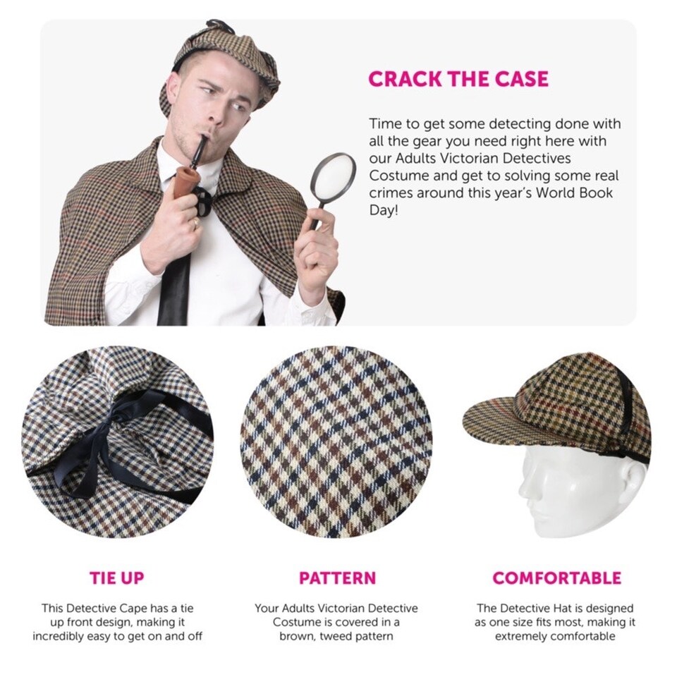 image 1 of Detective Cape & Hat Brown | M