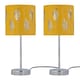 image 1 of First Choice Lighting Set of 2 Chrome Touch Operated Table Lamps with Ochre Mustard Fern Shades Chrome | Yellow