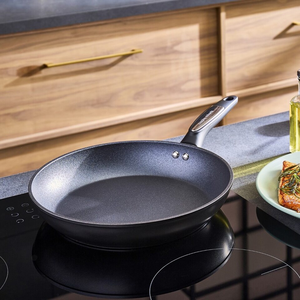 image 1 of Morphy Richards 28cm Forged Aluminium Ceramic Frying Pan - Black