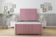 image 1 of Sloomy Harrington Pink Plush Bed Frame With 50" Upholstered Headboard 4' Small Double